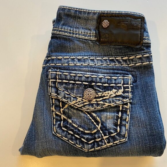 Silver Jeans Co. Suki Mid Straight leg 25 Womens Blue Denim Straight Leg Jeans - Picture 6 of 15